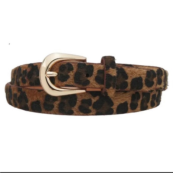 Leopard 🐆 Skinny Belt with Gold Buckle *NEW* - Picture 1 of 4